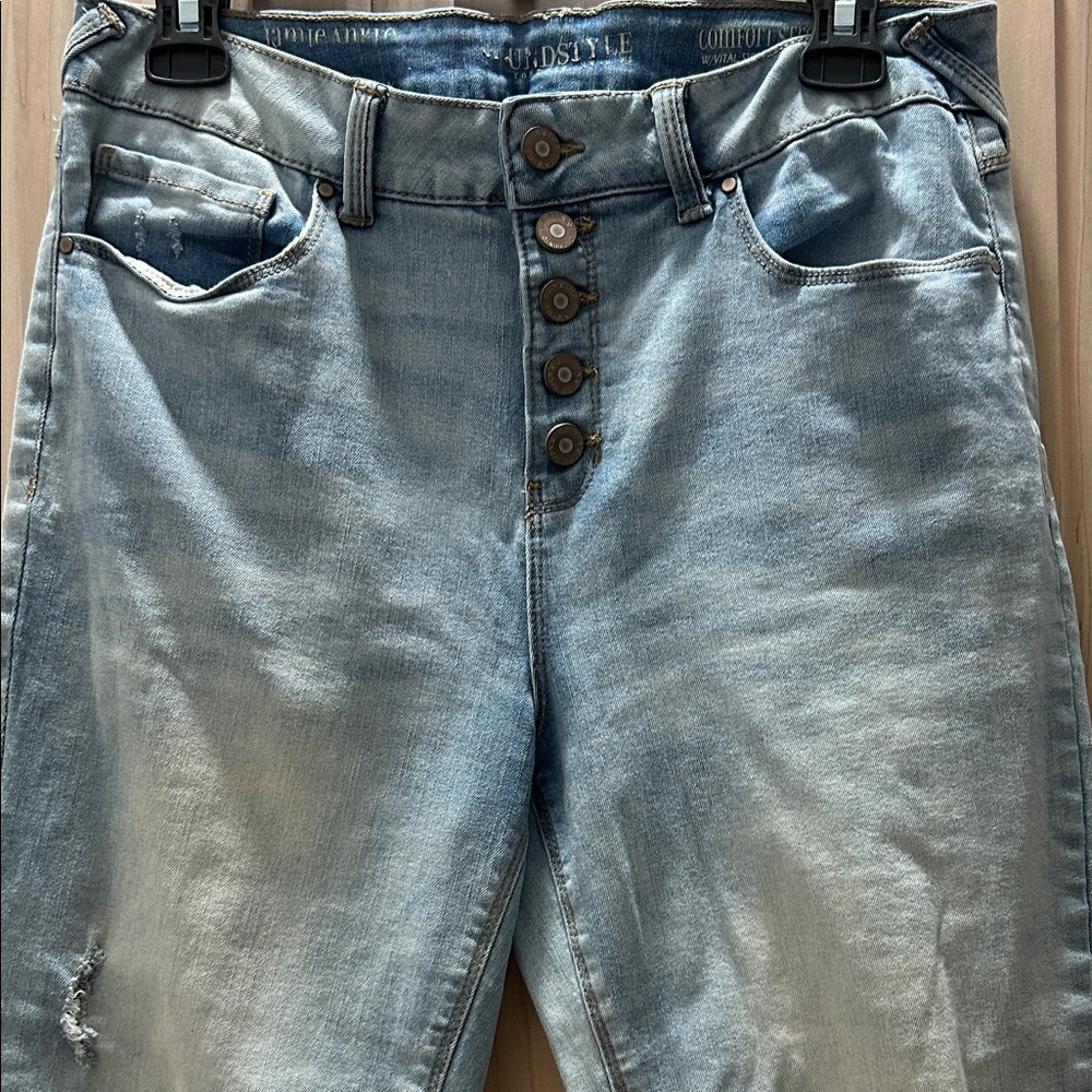 Classic Button-Fly Skinny Jeans in Light Blue